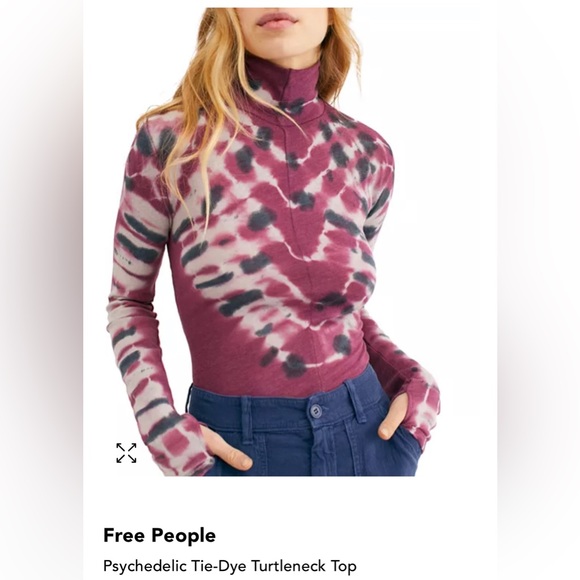 GUC We the Free ~ Free People Long Sleeve Psychodelic Mock Neck Top - Picture 2 of 9